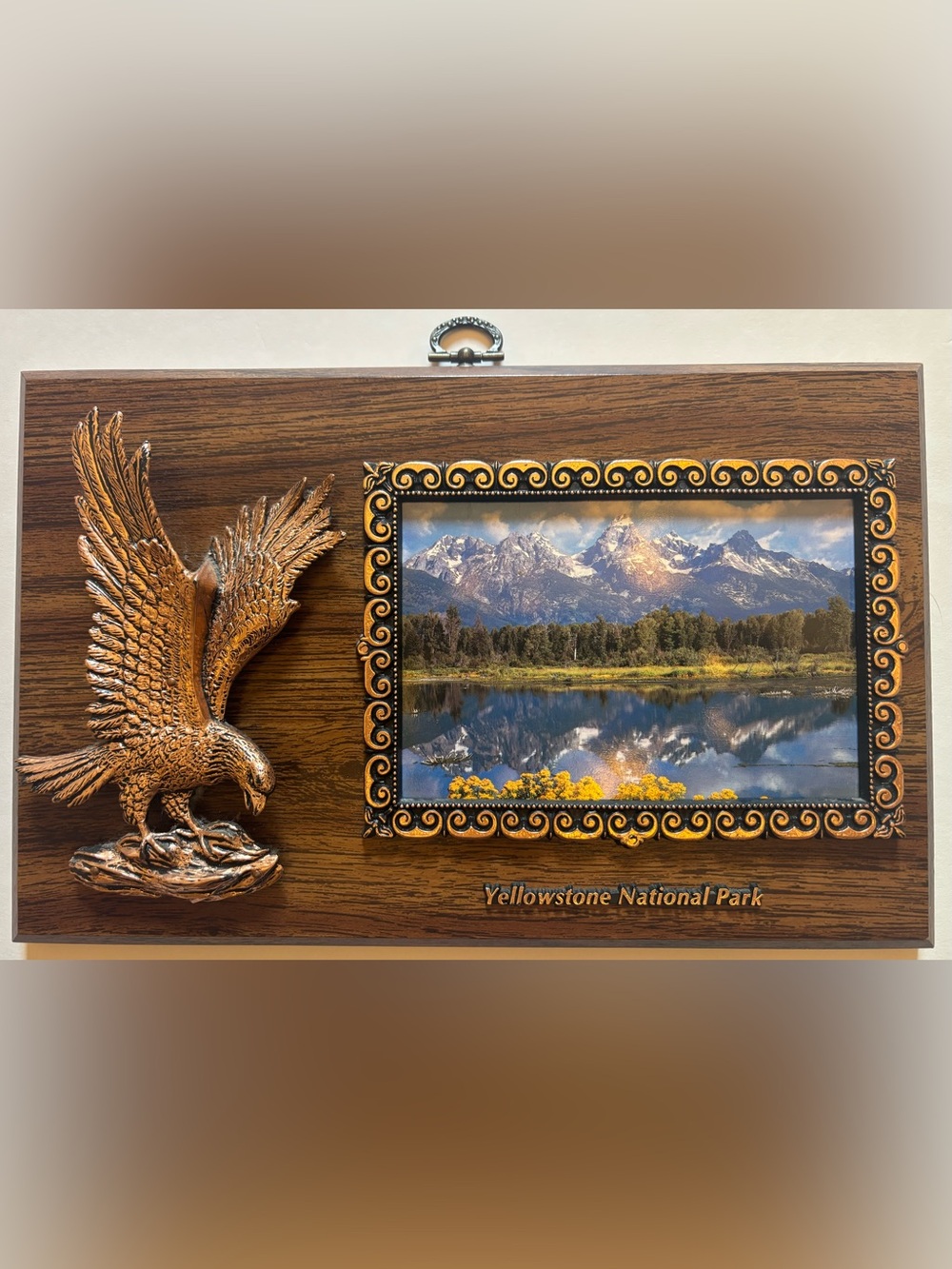 Yellowstone National Park Decorative Wood and Gold Photo Frame